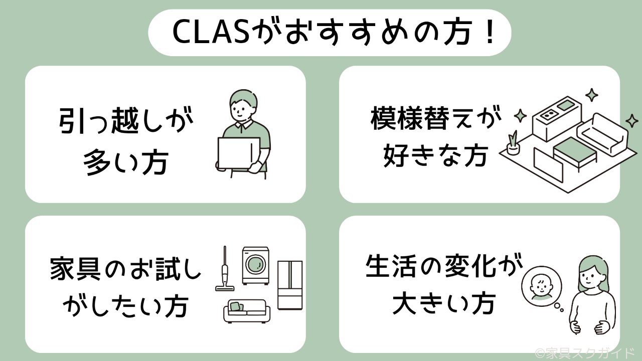 家具のサブスクCLAS(クラス)とは？20万人に選ばれている3つの理由！ | 家具スクガイド